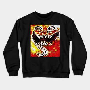 Demon face in the lava Crewneck Sweatshirt